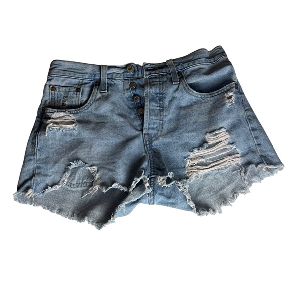 Levi's Pants - Levi's Strauss 501 Blue Distressed Jean Shorts W25